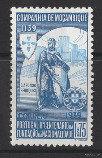 Мозамбик 1940 * Первый Король Португалии Афонсо I Великий, 800 лет Португалии, легкая наклейка.
