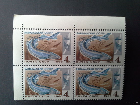 Ссср 1966. Квартблрк. Осётр. будет с левым полем.