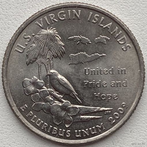 США 25 центов (квотер) 2009 г. P. Американские Виргинские острова