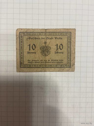 10 пфенингов (нотгельды) г. Германия.-1412