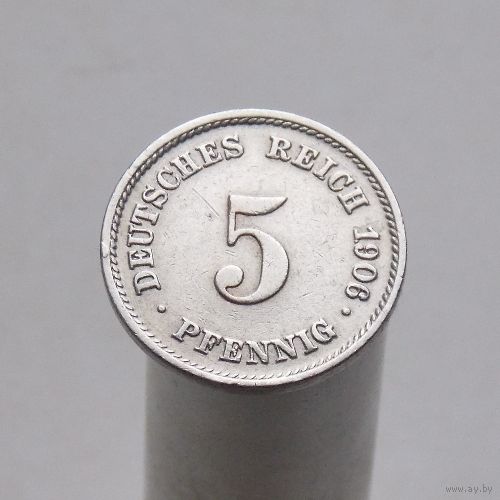 Германия 5 пфеннигов 1906 Е