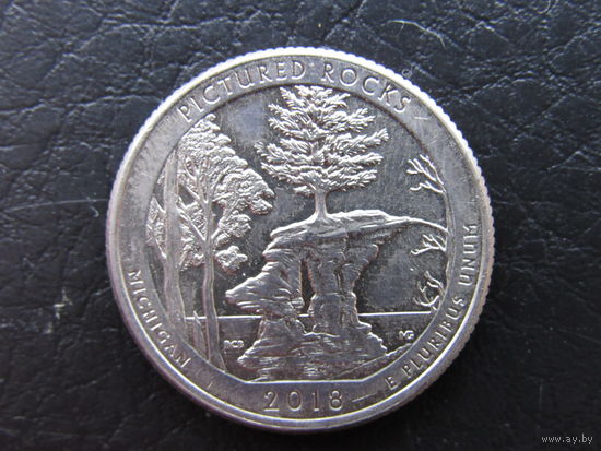 1\4 доллара,2018 Национальные озёрные побережья живописных камней. США.