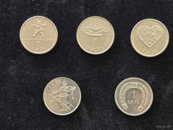 Латвия. Набор из 5 памятных монет