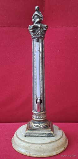 Старинный термометр.Ртуть. Бронза посеребренние. 19  век.