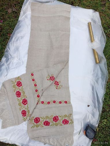 Рушник лен тёмная ткань 220 на 32 см