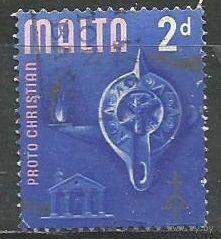 Мальта. Древняя лампа. Омега и крест. 1965г. Mi#304.