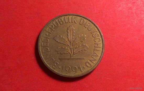 10 пфеннигов 1991 J. Германия. Не плохая!