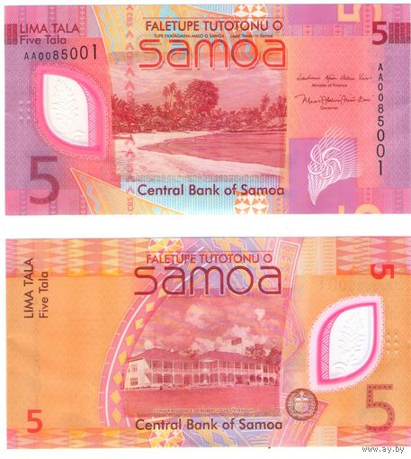 Самоа 5 тала 2023 год UNC (полимер)