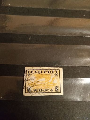 1919 Эстония Мих 13у корабль флот ладья викингов (3-9)