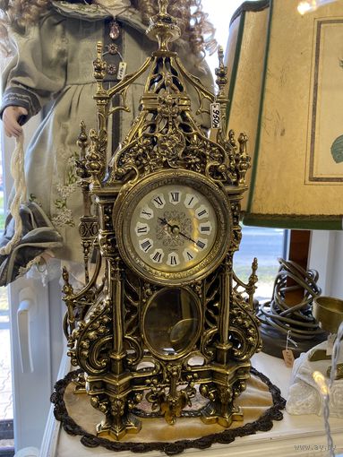 Часы каминные. Латунь. Европа .