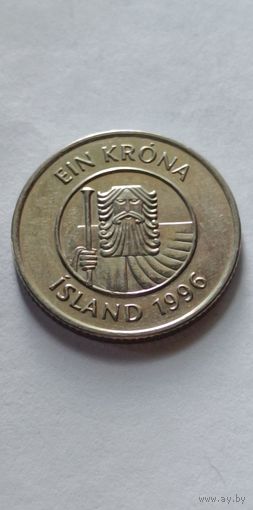 Исландия. 1 крона 1996 года.
