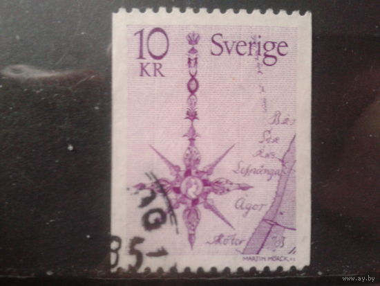Швеция 1978 Стандарт, роза ветров, фрагмент карты 1769 г