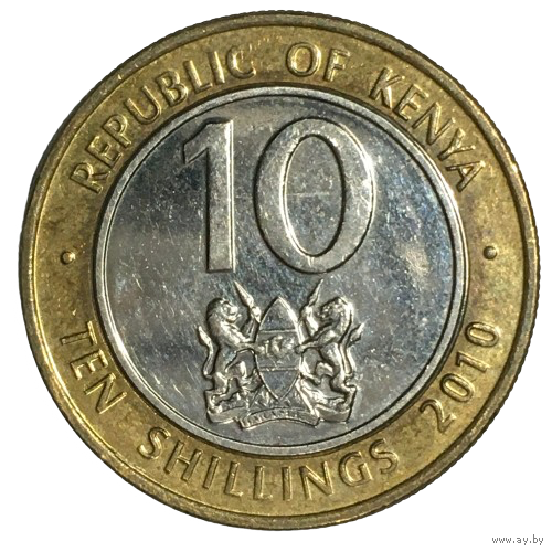 Кения 10 шиллингов, 2010