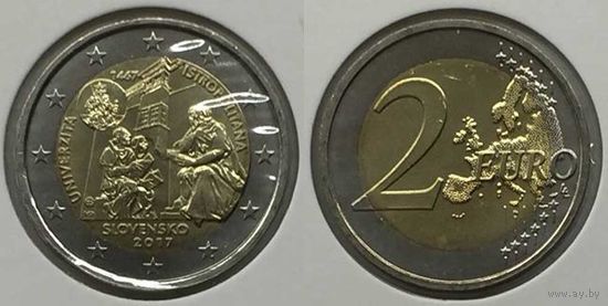 2 евро 2017 Словакия "550-летие Истрополитанского Университета" UNC