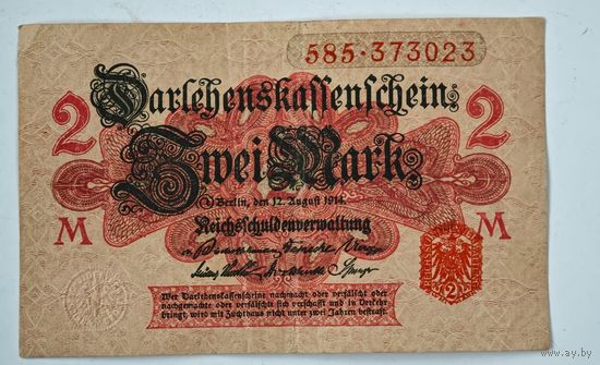 1914 год 2 марки Германия