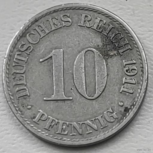 Германия 10 пфеннигов 1911 A