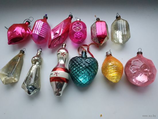 Елочные советские игрушки лотом 12шт. фонарики