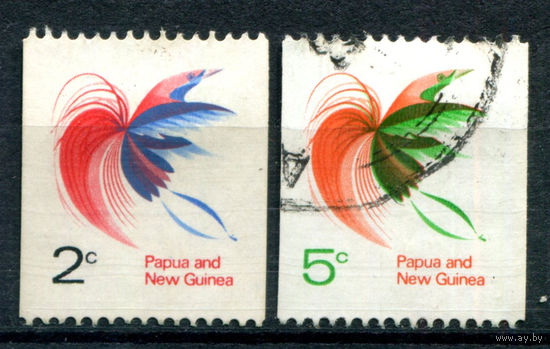Британские колонии - Папуа Новая Гвинея - 1969г. - стандартный выпуск, райская птица - 2 марки - полная серия, гашёная, чистая, без клея [Mi 166, 202]. #3-WB-102-A-1