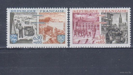 [2187] Франция 1964. Вторая мировая война.Освобождение.Танк. СЕРИЯ MNH