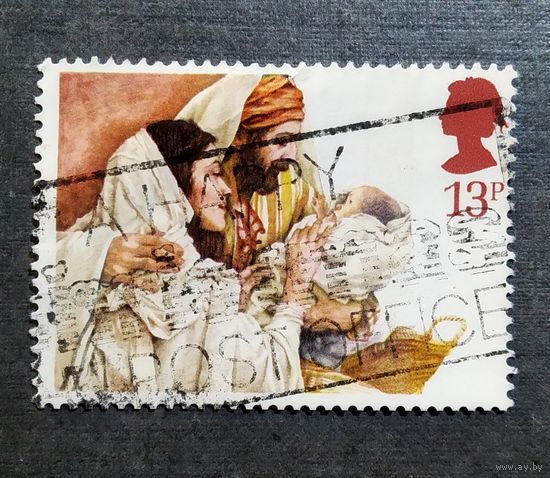 Марка Великобритания 1984 год Рождество