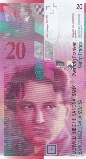 Швейцария 20 франков образца 2008 года UNC p69