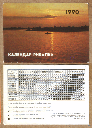 Календарь рыбалки 1990