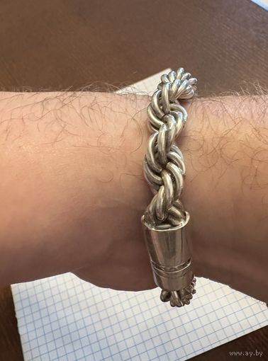 Браслет серебряный . 875 проба . Вес 85.7 грамма
