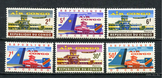 Конго (Заир) - 1963 - Конголезская авиакомпания AIR CONGO - [Mi. 145-150] - полная серия - 6 марок. MNH.  (Лот 69HG)-T41P27