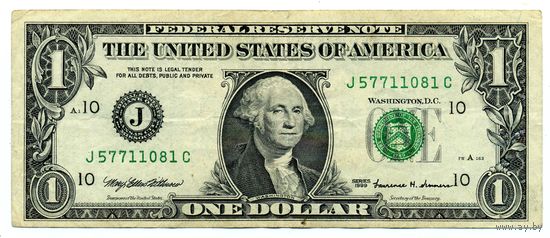 1 доллар 1999 J