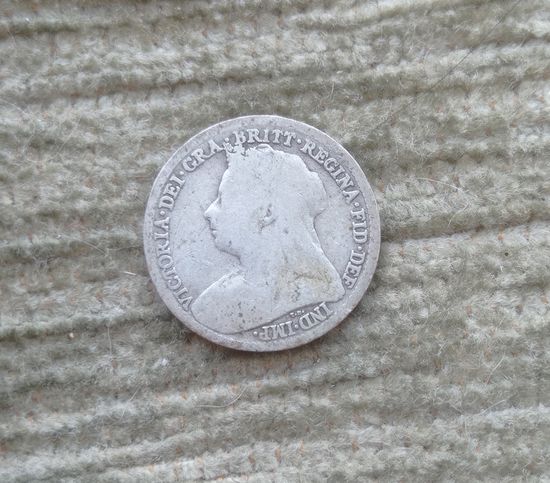 Werty71 Великобритания 3 пенса 1895 Виктория серебро