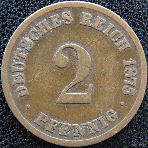 YS: Германия, Рейх, 2 пфеннига 1875C, KM# 2