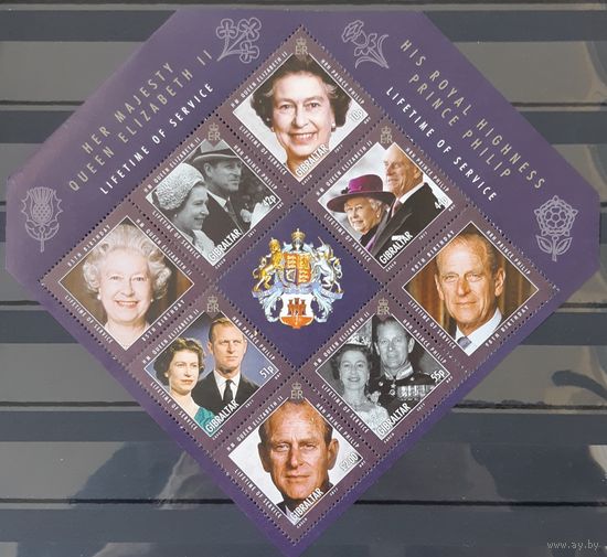 2011- Королева Елизавета-II  и принц Филипп (60 лет правления)-Гибралтар