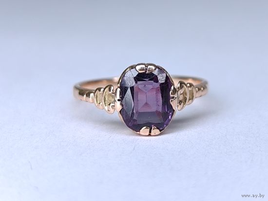 Золотое кольцо СССР. Александрит. Размер 19 мм. С рубля