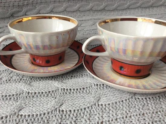 Две чайные пары чашка блюдце Минск МФЗ