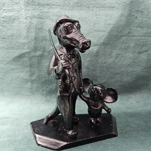 Старт с 1 Рубля !!! Саюзмультфильм Статуэтка силумин Чебурашка и крокодил Гена !!!