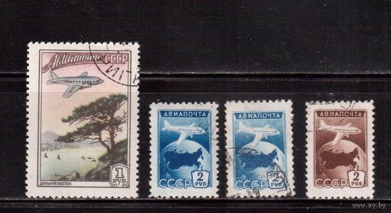 СССР-1955, (Заг.1726-1728, 1727А),  гаш., Стандарт, Авиапочта(2)