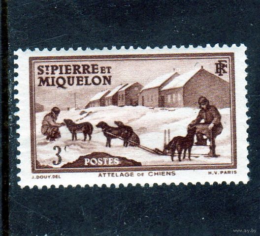 Сен-Пьер и Микелон. Ми-171. Команда собак.1938.