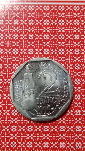 Франция 2 франка 1995 Луи Пастер