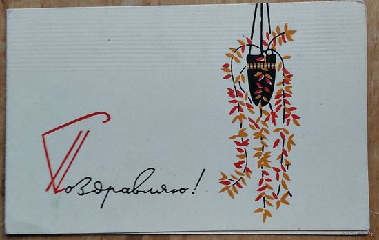 Поздравляю! Пинская типография. 1967 г. Двойная. Чистая.