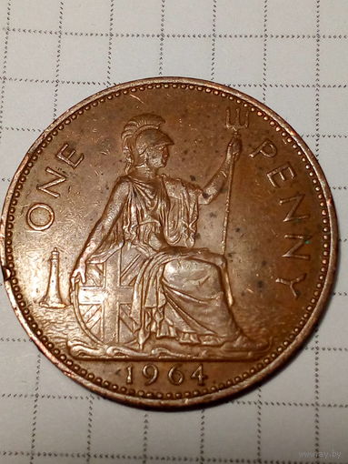2 пенса Великобритания 1964 год