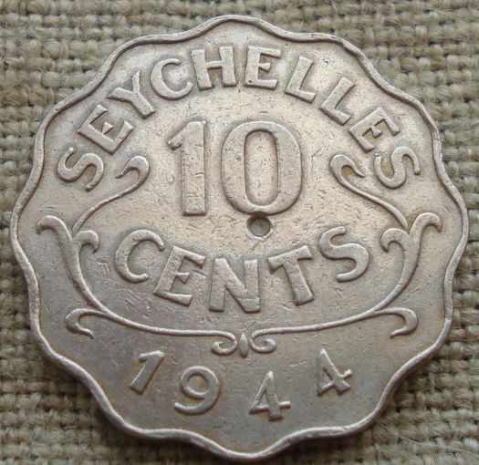 10 центов 1944 Сейшеллы