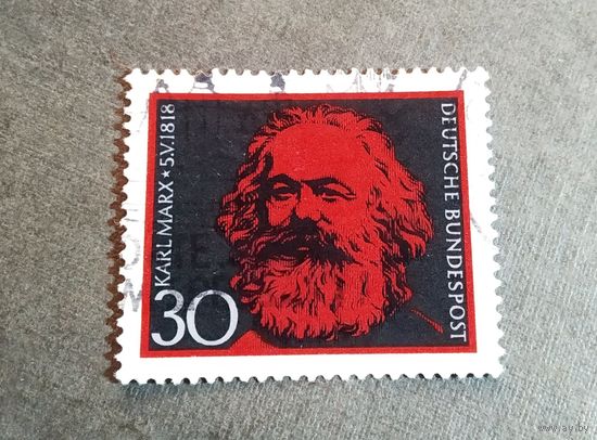 Марка Германия 1968 год Карл Маркс