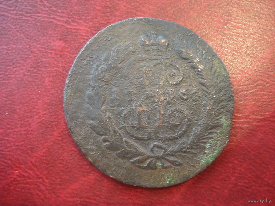 2 копейки 1764 года СПМ (перечекан 4 копеек 1762 года)