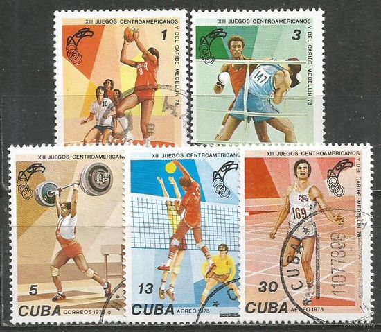 Куба. Карибские спортигры. 1978г. 5 марок.