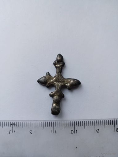С рубля!старинный серебряный крест времён киевской Руси
