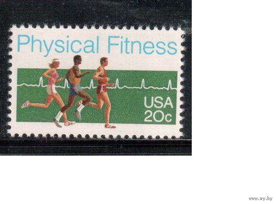 США-1983, (Мих.1629) , ** , Спорт, Фитнесс (одиночка),