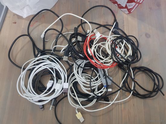 Несправные старые usb кабели, 20 шт.