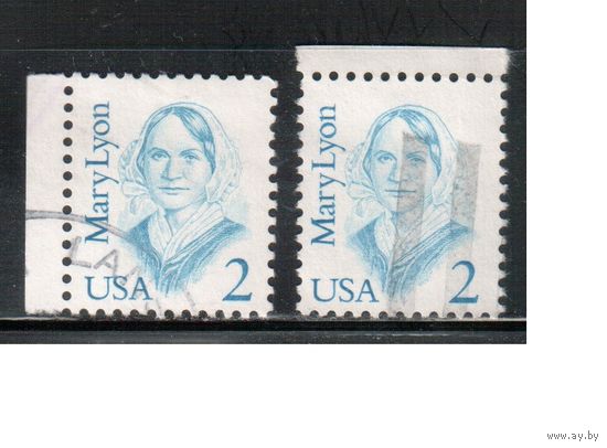 США-1987, (Мих.1869 х+у), гаш., Стандарт, Личности, Педагог (одиночка), 2 типа бумаги(1)