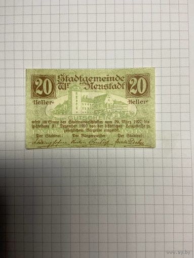 20 геллеров (нотгельды) Австрия.-2512