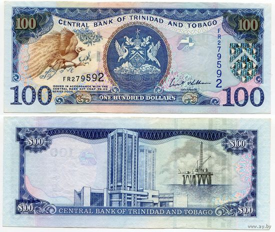 Тринидад и Тобаго. 100 долларов (образца 2006 года, P51a, aUNC)